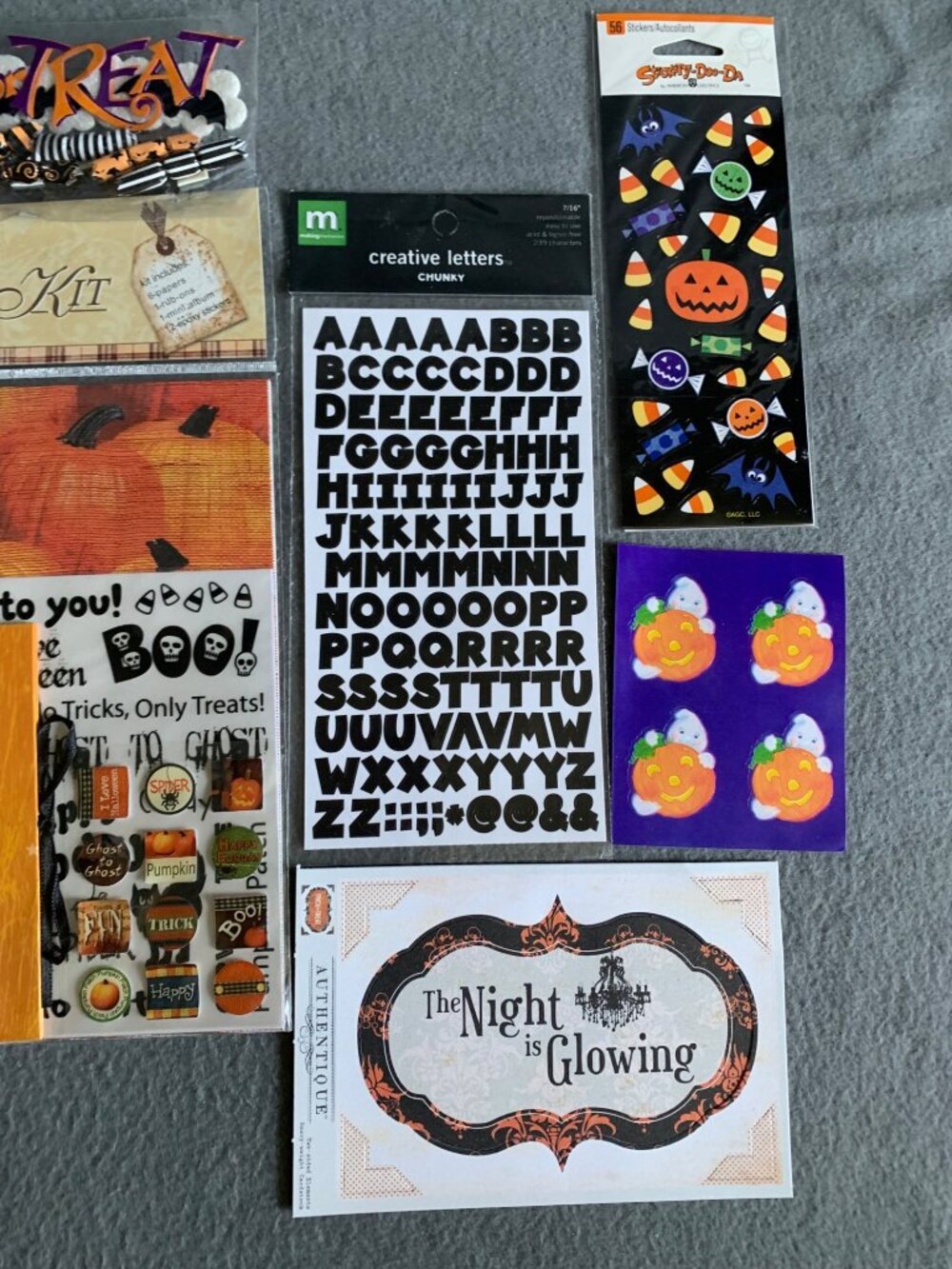 Halloween Scrapbook Kit Embellishments Stickers & Creative Letters - Picture 3 of 10